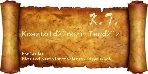 Kosztolánczi Teréz névjegykártya