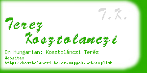 terez kosztolanczi business card
